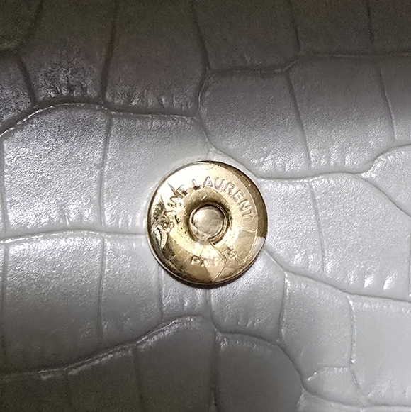 New! AUTHENTICATED YSL Saint Laurent Kate Chain Wallet With Tassel Crema Soft - Picture 13 of 16